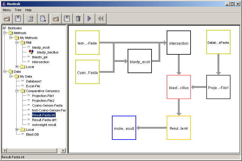 Workflow in BioDesk 0.1